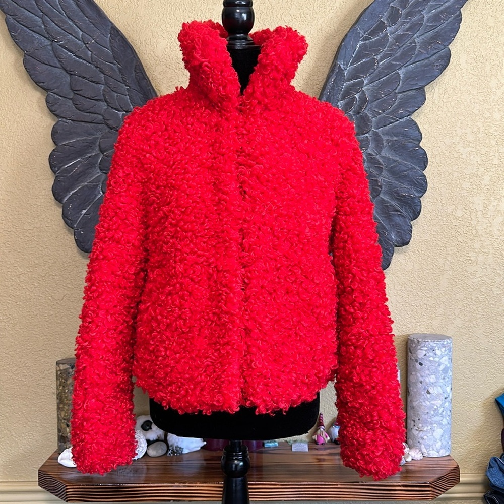River Island “clown wig/hair “ teddy jacket